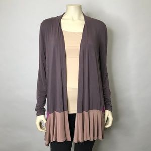LOGO Lori Goldstein Tunic Duster Cardigan Sweater